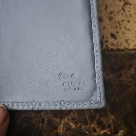 Gucci Microguccisimo  Leather Continental Flap Wallet in mineral blue - Picture 9 of 13
